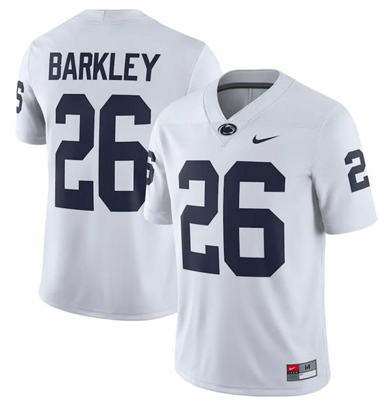 Men's Penn State Nittany Lions #26 Saquon Barkley White Stitched Jersey Men's Penn State Nittany Lions #26 Saquon Barkley White Stitched Jersey