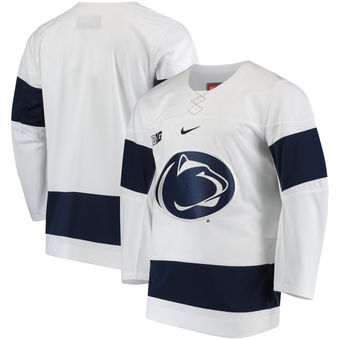 Men's Penn State Nittany Lions Custom Any Number Any Name White College Hockey Stitched Nike NCAA Jersey