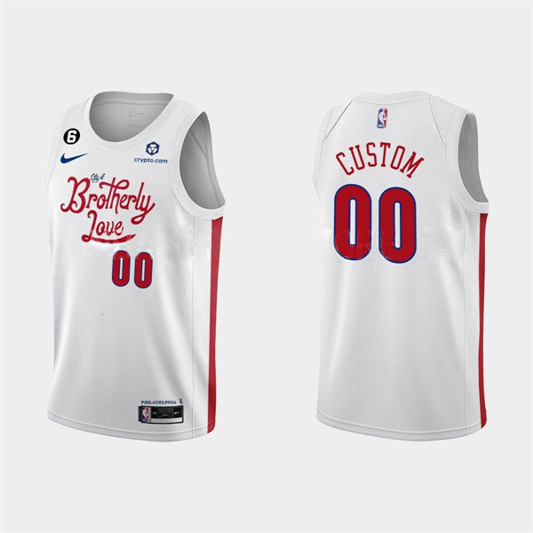 Men's Philadelphia 76ers Active Player Custom 2022-23 White City Edition Stitched Basketball Jersey Men's Philadelphia 76ers Active Player Custom 2022-23 White City Edition Stitched Basketball Jersey