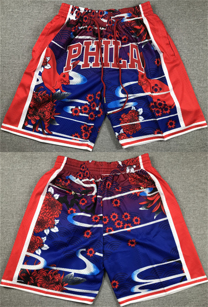 Men's Philadelphia 76ers Red Blue Shorts (Run Small) Men's Philadelphia 76ers Red Blue Shorts (Run Small)