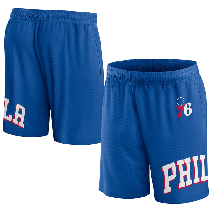 Men's Philadelphia 76ers Royal Free Throw Mesh Shorts Men's Philadelphia 76ers Royal Free Throw Mesh Shorts