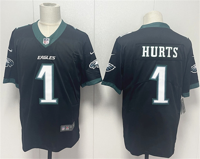 Men's Philadelphia Eagles #1 Jalen Hurts Black 2024 New Vapor Untouchable Limited Stitched Football Jersey
