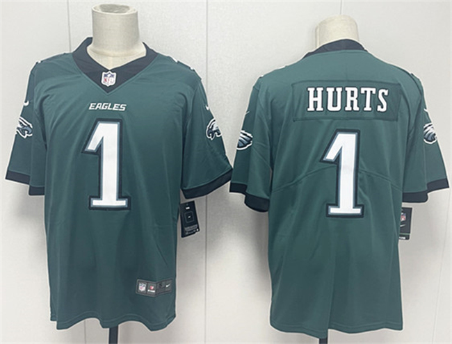 Men's Philadelphia Eagles #1 Jalen Hurts Green 2024 New Vapor Untouchable Limited Stitched Football Jersey