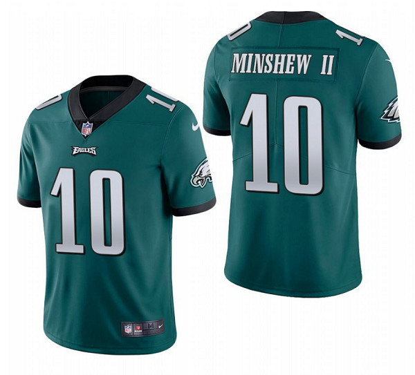 Men's Philadelphia Eagles #10 Gardner Minshew II Green Vapor Untouchable Limited Stitched Jersey Men's Philadelphia Eagles #10 Gardner Minshew II Green Vapor Untouchable Limited Stitched Jersey