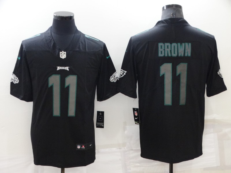 Men's Philadelphia Eagles #11 A. J. Brown Black Impact Limited Stitched Jersey Men's Philadelphia Eagles #11 A. J. Brown Black Impact Limited Stitched Jersey