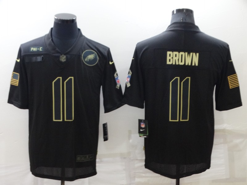 Men's Philadelphia Eagles #11 A. J. Brown Black Salute To Service Limited Stitched Jersey Men's Philadelphia Eagles #11 A. J. Brown Black Salute To Service Limited Stitched Jersey