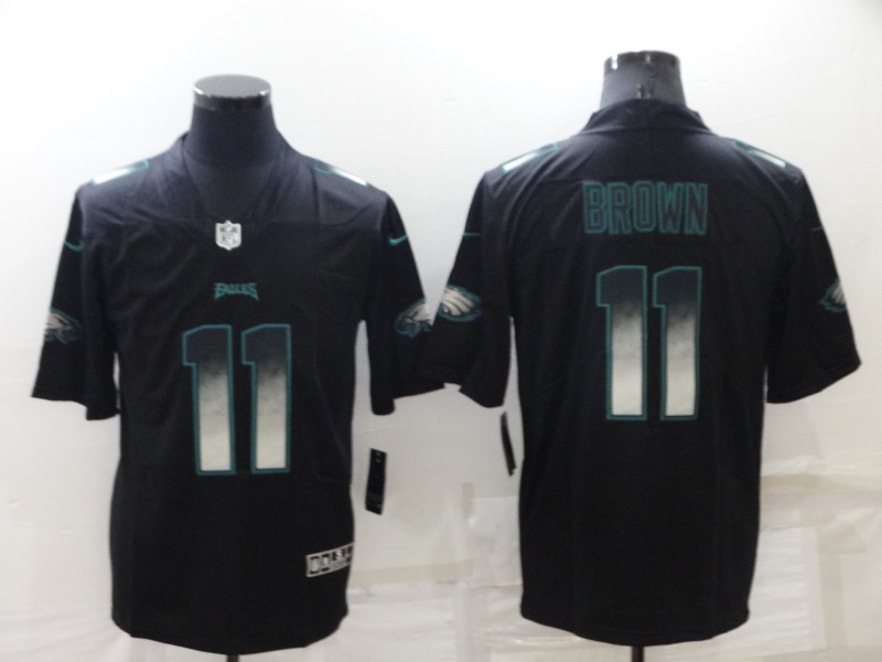 Men's Philadelphia Eagles #11 A. J. Brown Black Smoke Fashion Limited Stitched Jersey Men's Philadelphia Eagles #11 A. J. Brown Black Smoke Fashion Limited Stitched Jersey