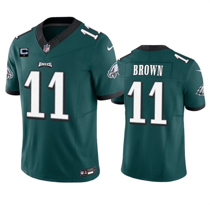 Men's Philadelphia Eagles #11 A. J. Brown Green 2023 F.U.S.E. With 1-Star C Patch Vapor Untouchable Limited Stitched Football Jersey Men's Philadelphia Eagles #11 A. J. Brown Green 2023 F.U.S.E. With 1-Star C Patch Vapor Untouchable Limited Stitched Football Jersey