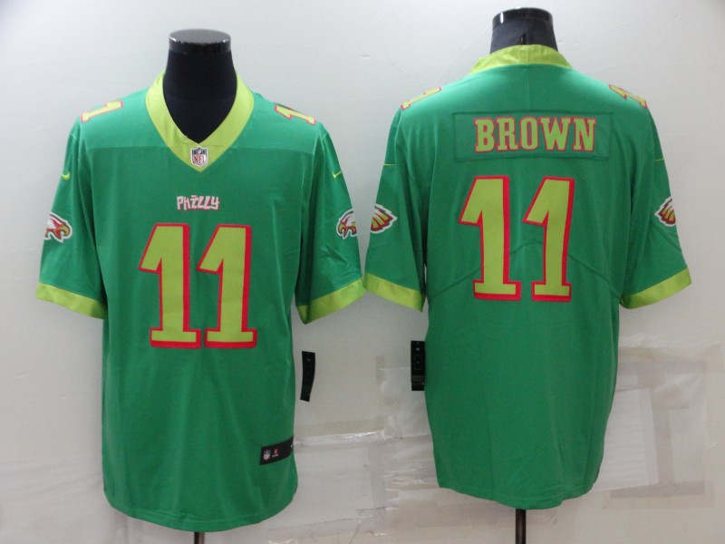 Men's Philadelphia Eagles #11 A. J. Brown Green City Edition Limited Stitched Jersey Men's Philadelphia Eagles #11 A. J. Brown Green City Edition Limited Stitched Jersey