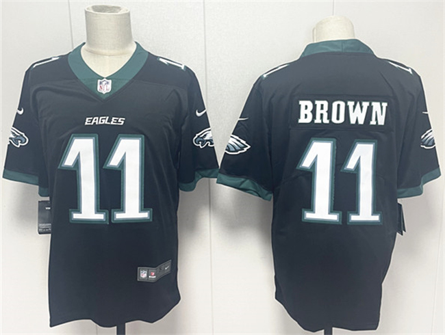 Men's Philadelphia Eagles #11 A.J. Brown Black 2024 New Vapor Untouchable Limited Stitched Football Jersey