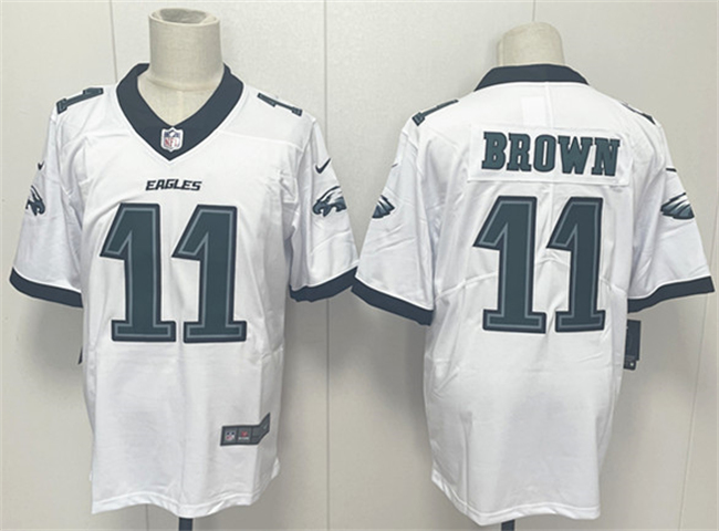 Men's Philadelphia Eagles #11 A.J. Brown White 2024 New Vapor Untouchable Limited Stitched Football Jersey Men's Philadelphia Eagles #11 A.J. Brown White 2024 New Vapor Untouchable Limited Stitched Football Jersey