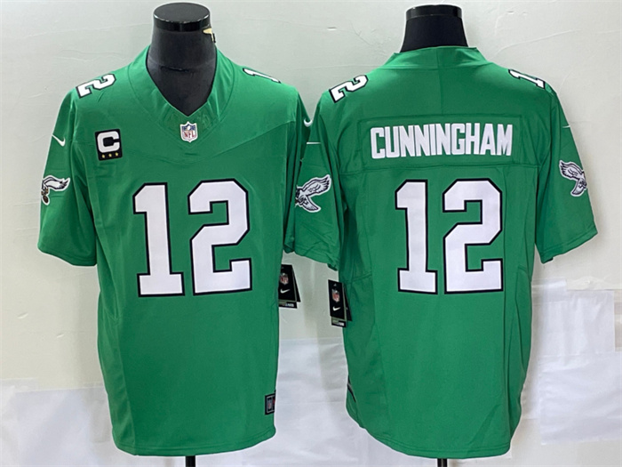 Men's Philadelphia Eagles #12 Randall Cunningham Green 2023 F.U.S.E. With C Patch Vapor Untouchable Stitched Football Jersey Men's Philadelphia Eagles #12 Randall Cunningham Green 2023 F.U.S.E. With C Patch Vapor Untouchable Stitched Football Jersey