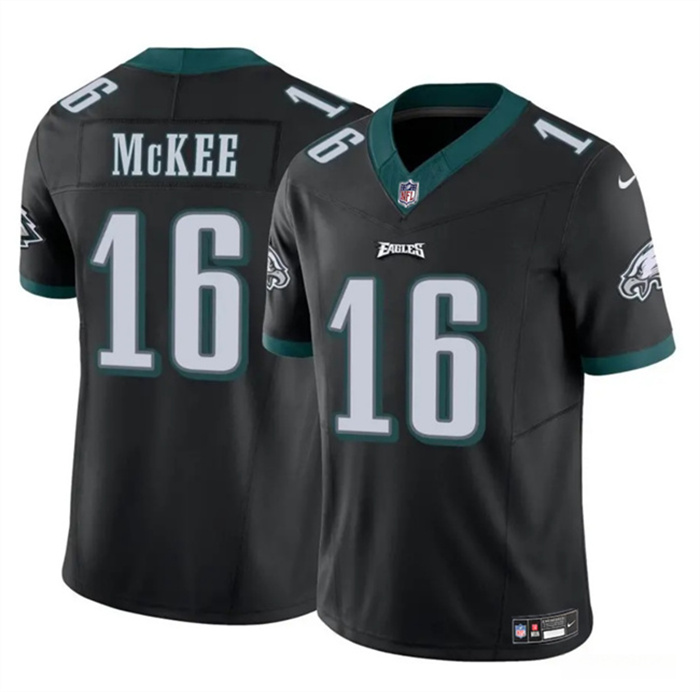 Men's Philadelphia Eagles #16 Tanner McKee Black F.U.S.E. Vapor Untouchable Limited Stitched Football Jersey1