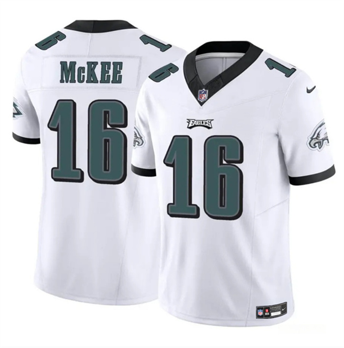 Men's Philadelphia Eagles #16 Tanner McKee White 2024 F.U.S.E. Vapor Untouchable Limited Stitched Football Jersey Men's Philadelphia Eagles #16 Tanner McKee White 2024 F.U.S.E. Vapor Untouchable Limited Stitched Football Jersey