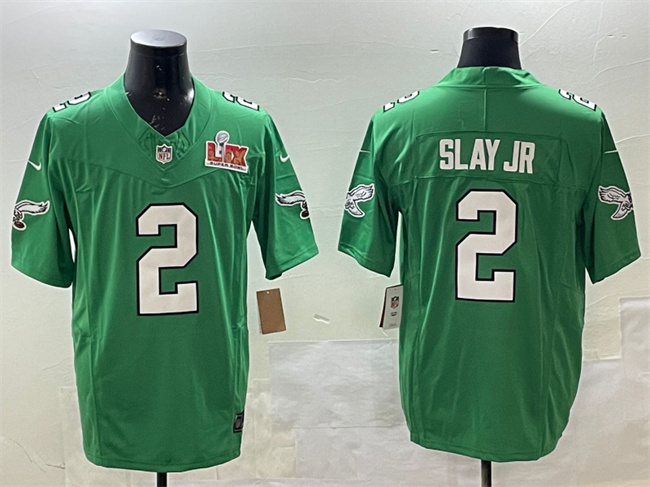 Men's Philadelphia Eagles #2 Darius Slay Jr. Green 2025 Super Bowl LIX Patch F.U.S.E. Throwback Vapor Untouchable Limited Stitched Football Jersey Men's Philadelphia Eagles #2 Darius Slay Jr. Green 2025 Super Bowl LIX Patch F.U.S.E. Throwback Vapor Untouchable Limited Stitched Football Jersey