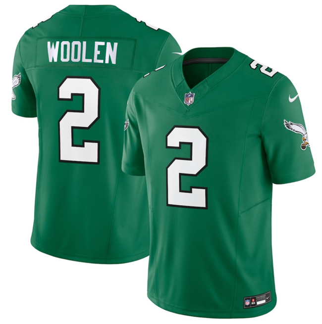 Men's Philadelphia Eagles #2 Tariq Woolen Kelly Green 2026 F.U.S.E. Vapor Untouchable Limited Throwback Stitched Football Jersey Men's Philadelphia Eagles #2 Tariq Woolen Kelly Green 2026 F.U.S.E. Vapor Untouchable Limited Throwback Stitched Football Jersey