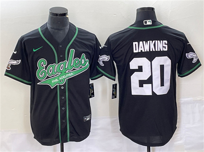 Men's Philadelphia Eagles #20 Brian Dawkins Black Cool Base Stitched Baseball Jersey Men's Philadelphia Eagles #20 Brian Dawkins Black Cool Base Stitched Baseball Jersey