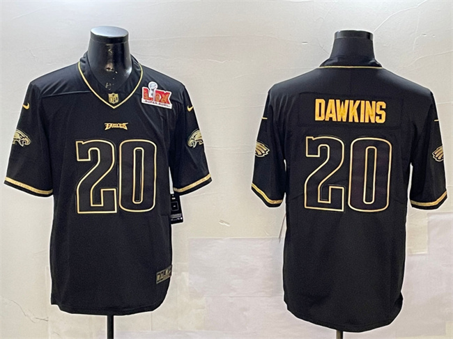 Men's Philadelphia Eagles #20 Brian Dawkins Black Gold 2025 Super Bowl LIX Patch Salute To Service Vapor Untouchable Limited Stitched Football Jersey Men's Philadelphia Eagles #20 Brian Dawkins Black Gold 2025 Super Bowl LIX Patch Salute To Service Vapor Untouchable Limited Stitched Football Jersey