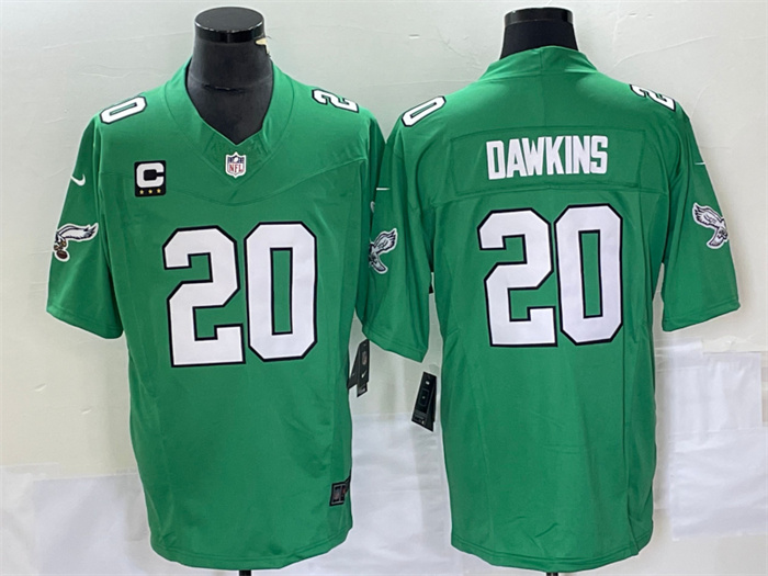 Men's Philadelphia Eagles #20 Brian Dawkins Green 2023 F.U.S.E. With C Patch Vapor Untouchable Stitched Football Jersey Men's Philadelphia Eagles #20 Brian Dawkins Green 2023 F.U.S.E. With C Patch Vapor Untouchable Stitched Football Jersey