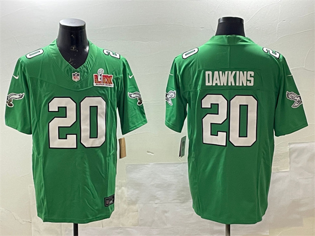 Men's Philadelphia Eagles #20 Brian Dawkins Green 2025 Super Bowl LIX Patch F.U.S.E. Throwback Vapor Untouchable Limited Stitched Football Jersey Men's Philadelphia Eagles #20 Brian Dawkins Green 2025 Super Bowl LIX Patch F.U.S.E. Throwback Vapor Untouchable Limited Stitched Football Jersey