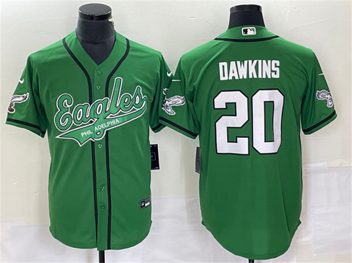 Men's Philadelphia Eagles #20 Brian Dawkins Green Cool Base Stitched Baseball Jersey Men's Philadelphia Eagles #20 Brian Dawkins Green Cool Base Stitched Baseball Jersey