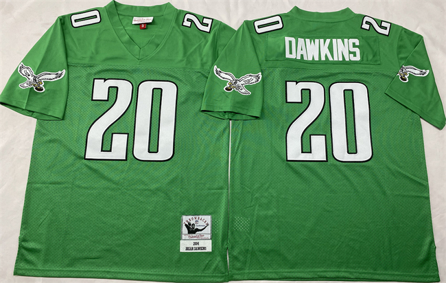 Men's Philadelphia Eagles #20 Brian Dawkins Kelly Green Throwback Stitched Football Jersey