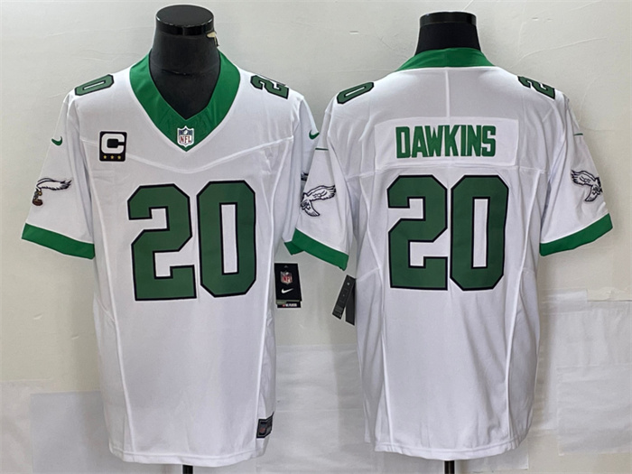 Men's Philadelphia Eagles #20 Brian Dawkins White 2023 F.U.S.E. With C Patch Vapor Untouchable Stitched Football Jersey Men's Philadelphia Eagles #20 Brian Dawkins White 2023 F.U.S.E. With C Patch Vapor Untouchable Stitched Football Jersey