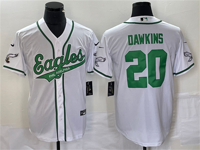Men's Philadelphia Eagles #20 Brian Dawkins White Cool Base Stitched Baseball Jersey Men's Philadelphia Eagles #20 Brian Dawkins White Cool Base Stitched Baseball Jersey