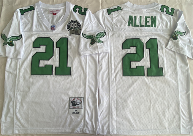 Men's Philadelphia Eagles #21 Eric Allen White Throwback Stitched Football Jersey