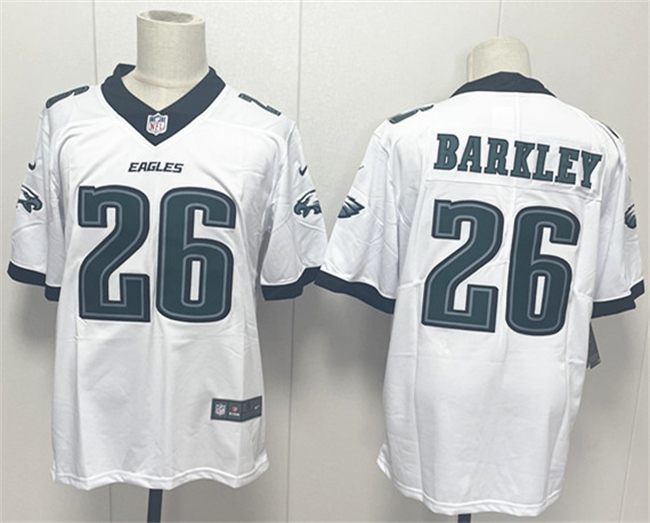 Men's Philadelphia Eagles #26 Saquon Barkley White 2024 New Vapor Untouchable Limited Stitched Football Jersey Men's Philadelphia Eagles #26 Saquon Barkley White 2024 New Vapor Untouchable Limited Stitched Football Jersey