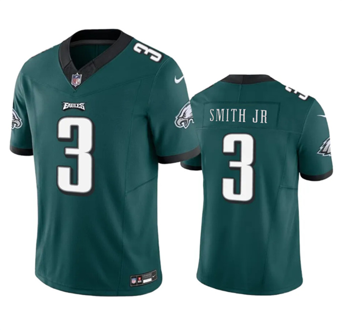 Men's Philadelphia Eagles #3 Nolan Smith JR Green 2023 F.U.S.E. Vapor Untouchable Limited Stitched Football Jersey