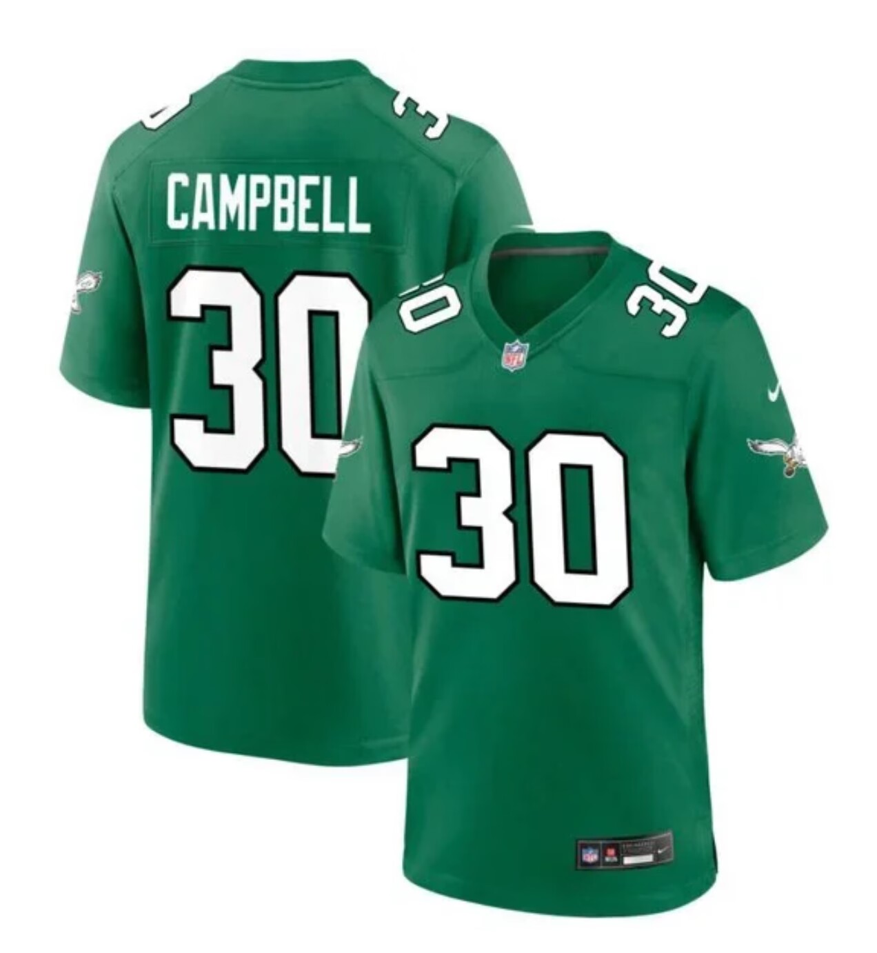 Men's Philadelphia Eagles #30 Jihaad CAMPBELL Green Vapor Untouchable Limited Stitched Football Jersey