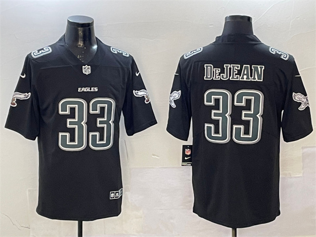 Men's Philadelphia Eagles #33 Cooper DeJean Black Fashion New Vapor Untouchable Limited Stitched Football Jersey Men's Philadelphia Eagles #33 Cooper DeJean Black Fashion New Vapor Untouchable Limited Stitched Football Jersey