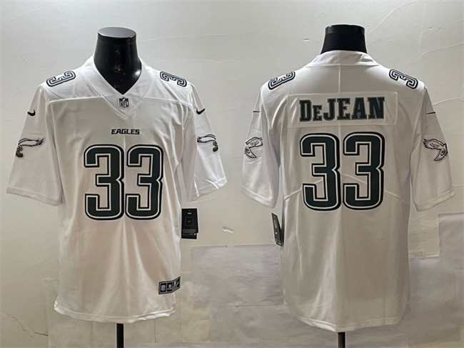 Men's Philadelphia Eagles #33 Cooper DeJean White Fashion New Vapor Untouchable Limited Stitched Football Jersey Men's Philadelphia Eagles #33 Cooper DeJean White Fashion New Vapor Untouchable Limited Stitched Football Jersey