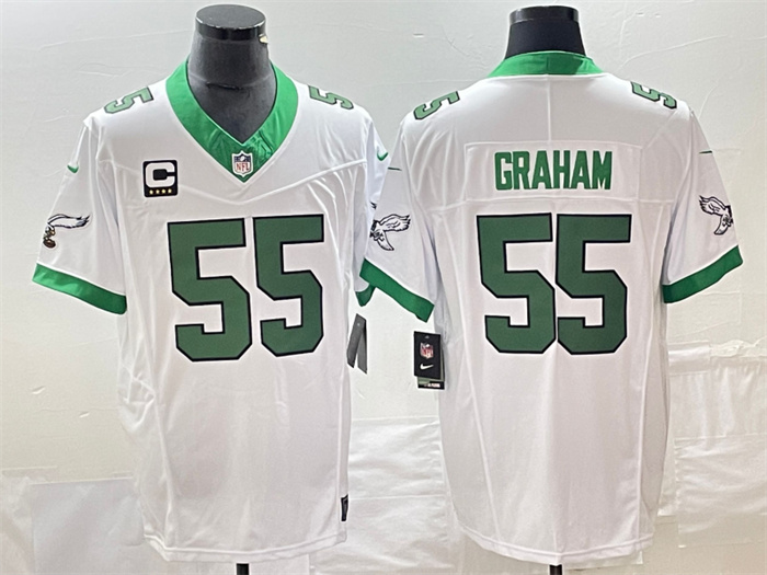 Men's Philadelphia Eagles #55 Brandon Graham White 2023 F.U.S.E. With C Patch Vapor Untouchable Stitched Football Jersey Men's Philadelphia Eagles #55 Brandon Graham White 2023 F.U.S.E. With C Patch Vapor Untouchable Stitched Football Jersey