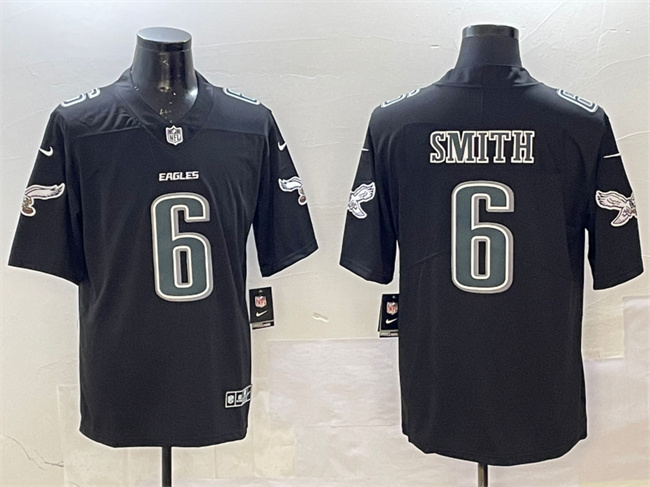 Men's Philadelphia Eagles #6 DeVonta Smith Black Fashion New Vapor Untouchable Limited Stitched Football Jersey Men's Philadelphia Eagles #6 DeVonta Smith Black Fashion New Vapor Untouchable Limited Stitched Football Jersey