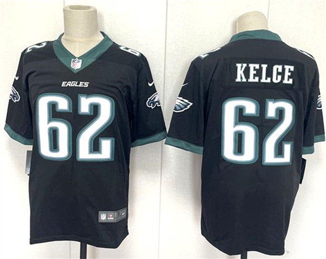 Men's Philadelphia Eagles #62 Jason Kelce Black 2024 New Vapor Untouchable Limited Stitched Football Jersey Men's Philadelphia Eagles #62 Jason Kelce Black 2024 New Vapor Untouchable Limited Stitched Football Jersey