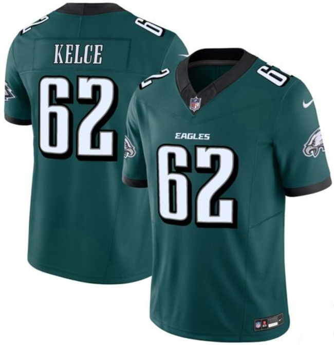 Men's Philadelphia Eagles #62 Jason Kelce Green 2024 F.U.S.E. Vapor Untouchable Limited Throwback Stitched Football Jersey Men's Philadelphia Eagles #62 Jason Kelce Green 2024 F.U.S.E. Vapor Untouchable Limited Throwback Stitched Football Jersey