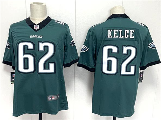 Men's Philadelphia Eagles #62 Jason Kelce Green 2024 New Vapor Untouchable Limited Stitched Football Jersey Men's Philadelphia Eagles #62 Jason Kelce Green 2024 New Vapor Untouchable Limited Stitched Football Jersey