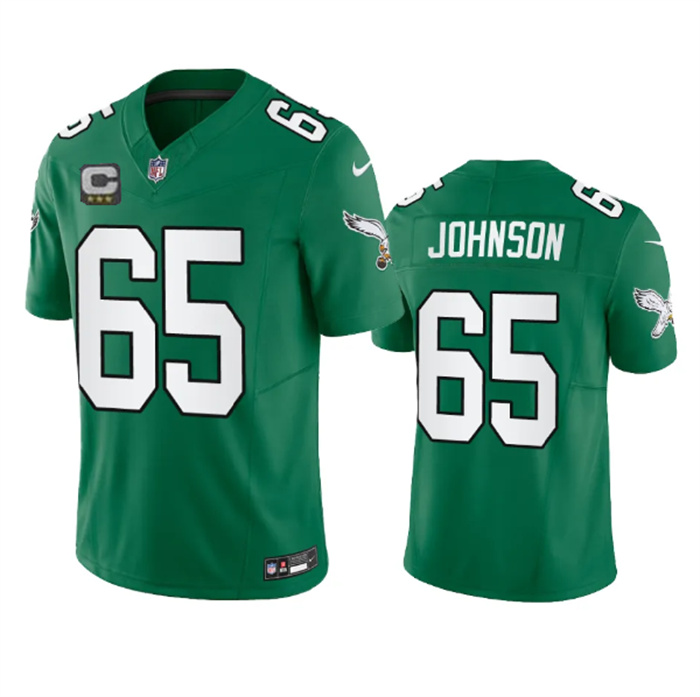 Men's Philadelphia Eagles #65 Lane Johnson Green 2023 F.U.S.E. With C Patch Vapor Untouchable Stitched Football Jersey Men's Philadelphia Eagles #65 Lane Johnson Green 2023 F.U.S.E. With C Patch Vapor Untouchable Stitched Football Jersey