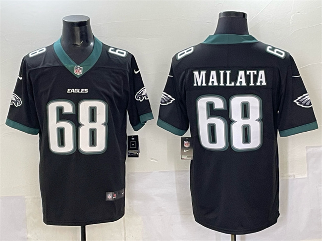 Men's Philadelphia Eagles #68 Jordan Mailata Black 2024 New Vapor Untouchable Limited Stitched Football Jersey Men's Philadelphia Eagles #68 Jordan Mailata Black 2024 New Vapor Untouchable Limited Stitched Football Jersey