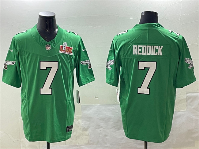 Men's Philadelphia Eagles #7 Haason Reddick Green 2025 Super Bowl LIX Patch F.U.S.E. Throwback Vapor Untouchable Limited Stitched Football Jersey Men's Philadelphia Eagles #7 Haason Reddick Green 2025 Super Bowl LIX Patch F.U.S.E. Throwback Vapor Untouchable Limited Stitched Football Jersey