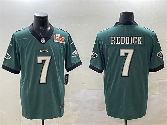 Men's Philadelphia Eagles #7 Haason Reddick Green 2025 Super Bowl LIX Patch Vapor Untouchable Limited Stitched Football Jersey