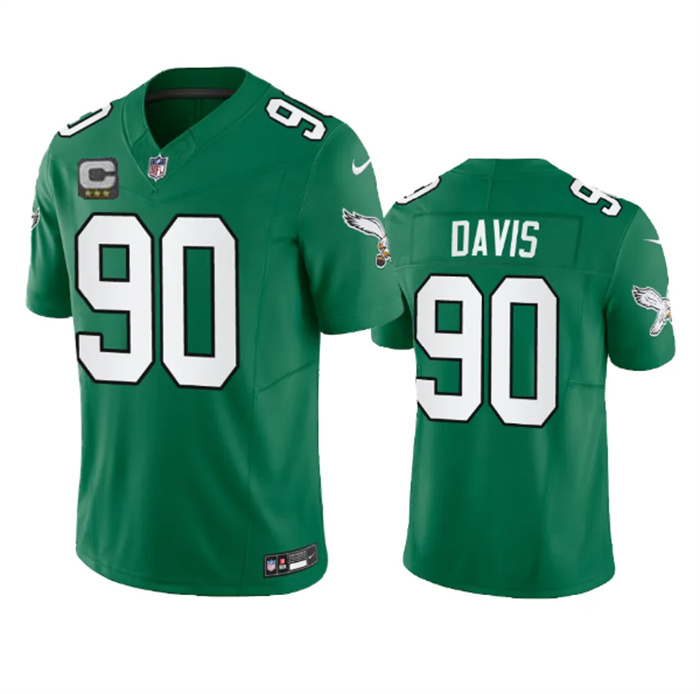 Men's Philadelphia Eagles #90 Jordan Davis Green 2023 F.U.S.E. With C Patch Vapor Untouchable Stitched Football Jersey Men's Philadelphia Eagles #90 Jordan Davis Green 2023 F.U.S.E. With C Patch Vapor Untouchable Stitched Football Jersey