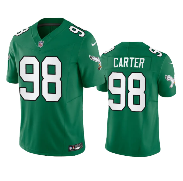 Men's Philadelphia Eagles #98 Jalen Carter Green 2023 F.U.S.E. Vapor Untouchable Stitched Football Jersey Men's Philadelphia Eagles #98 Jalen Carter Green 2023 F.U.S.E. Vapor Untouchable Stitched Football Jersey
