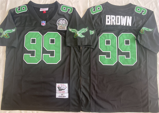 Men's Philadelphia Eagles #99 Jerome Brown Black Throwback Stitched Football Jersey