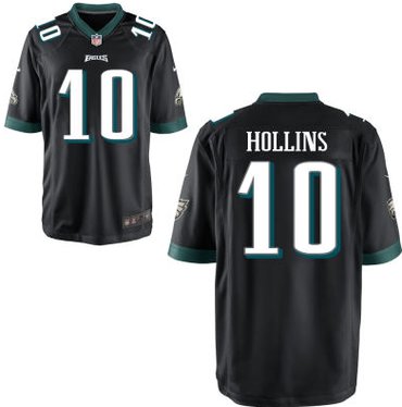 Men's Philadelphia Eagles 10 Mack Hollins Black Stitched NFL Nike Elite Jersey