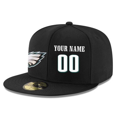 Men's Philadelphia Eagles Black Color Snapback Custom Hat (Stitched any name&number) Men's Philadelphia Eagles Black Color Snapback Custom Hat (Stitched any name&number)