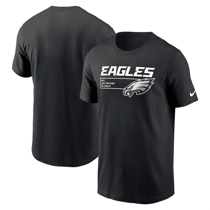 Men's Philadelphia Eagles Black Division Essential T-Shirt Men's Philadelphia Eagles Black Division Essential T-Shirt