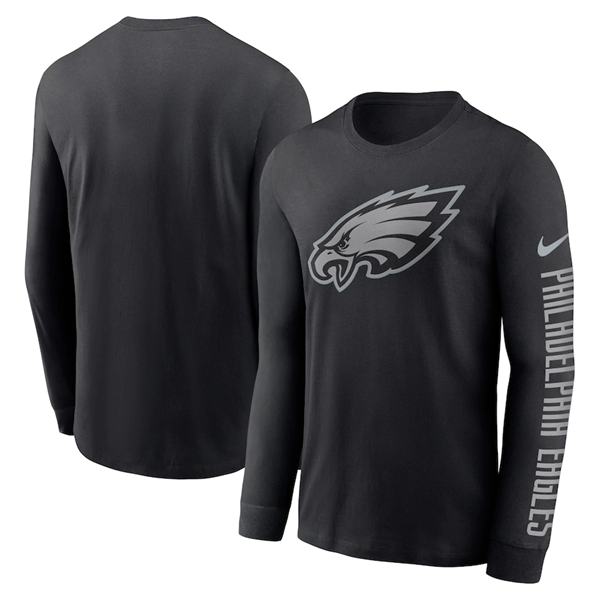 Men's Philadelphia Eagles Black Long Sleeve T-Shirt Men's Philadelphia Eagles Black Long Sleeve T-Shirt